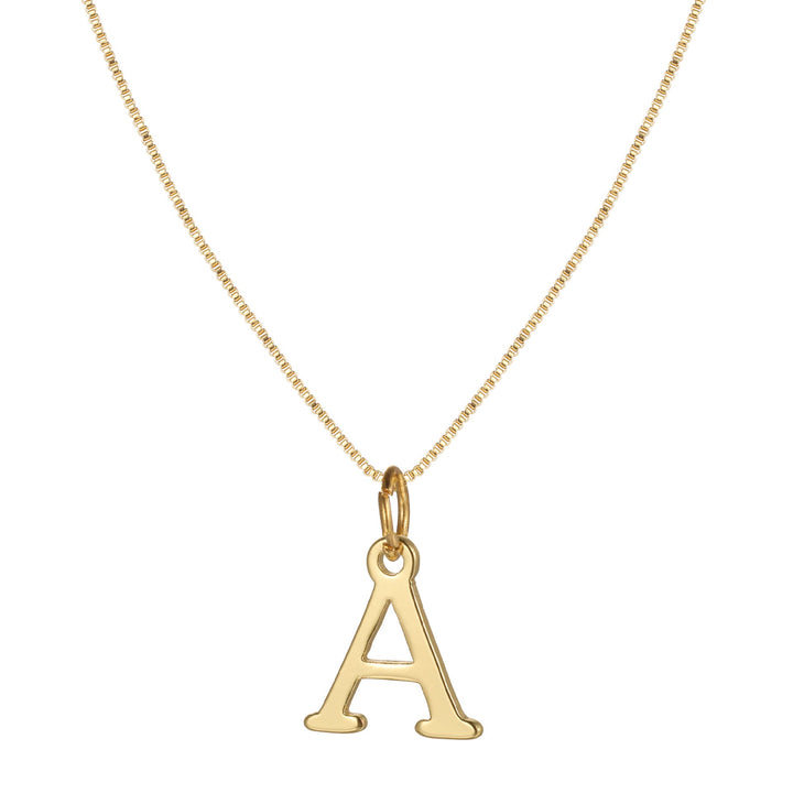 Skanto | 14k Minimale Serifen-Initialen-Halskette