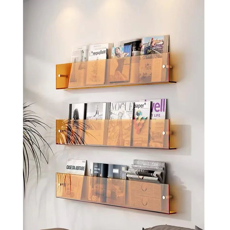 Skanto | ClearLine – Stilvolles Acryl-Wandregal für Zeitschriften