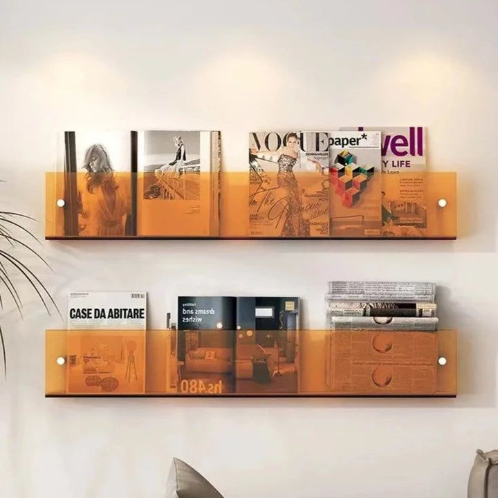 Skanto | ClearLine – Stilvolles Acryl-Wandregal für Zeitschriften