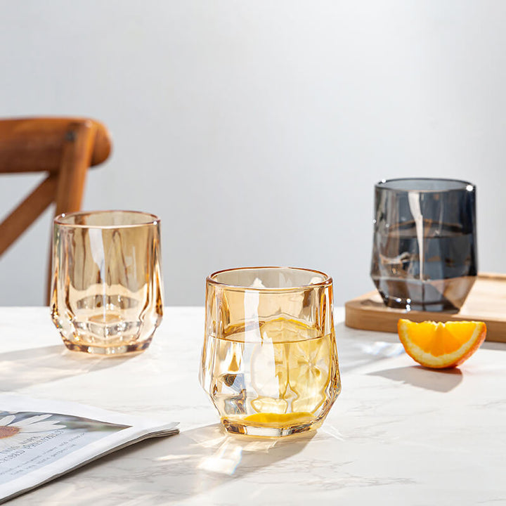 Skanto | Bernsteinfarbene sechseckige Glasbecher