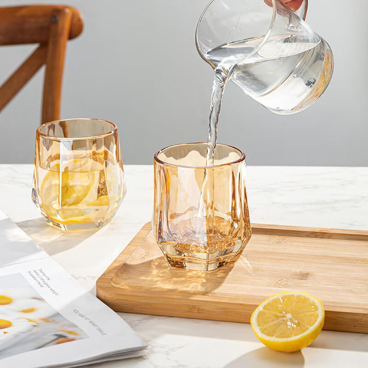 Skanto | Bernsteinfarbene sechseckige Glasbecher