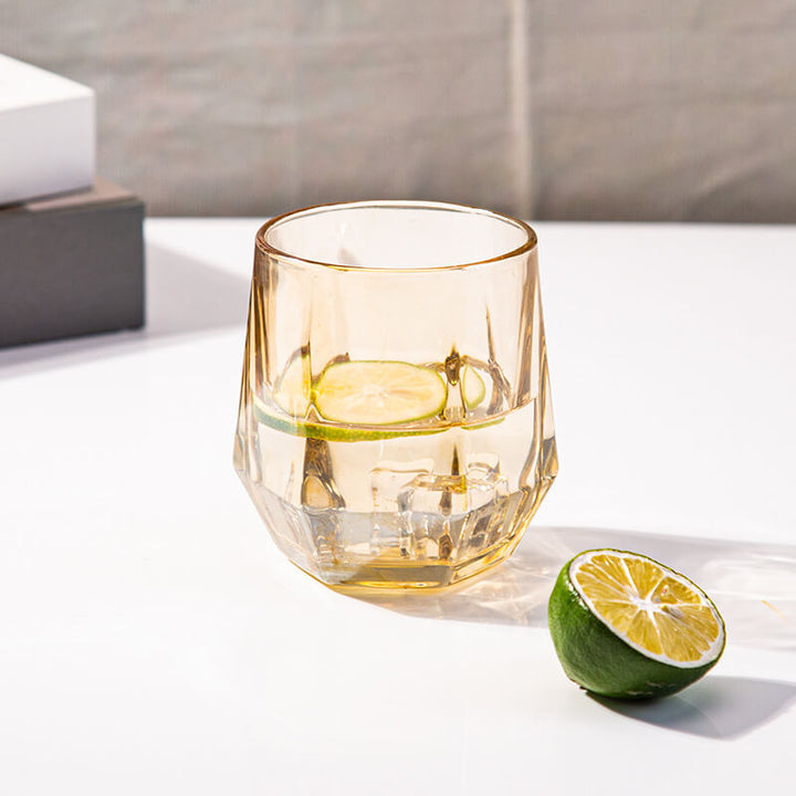 Skanto | Bernsteinfarbene sechseckige Glasbecher