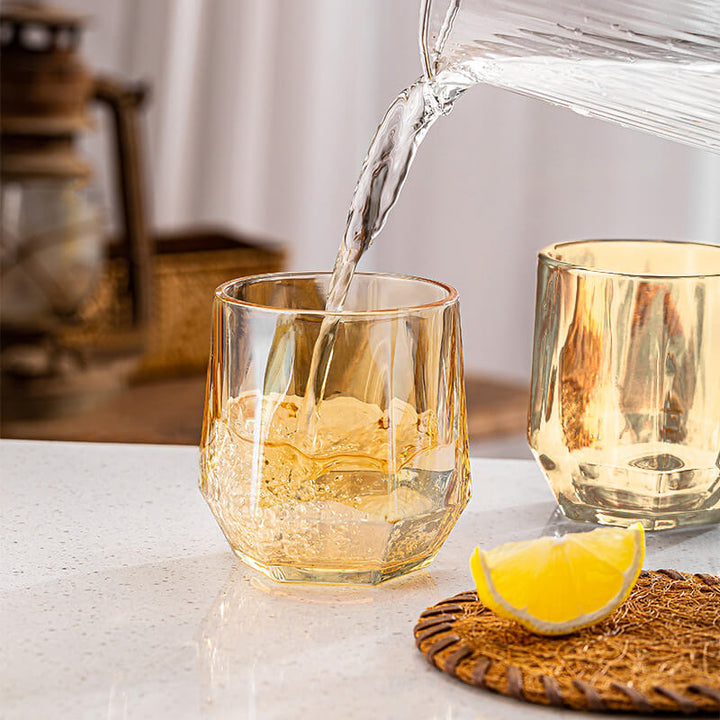 Skanto | Bernsteinfarbene sechseckige Glasbecher