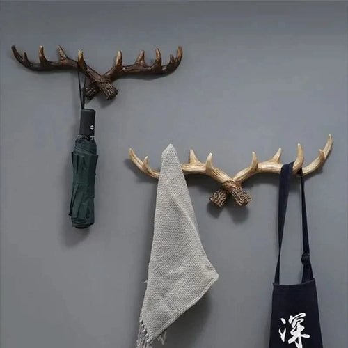 Skanto | Vintage Geweih-Wandhaken, rustikale Garderobe