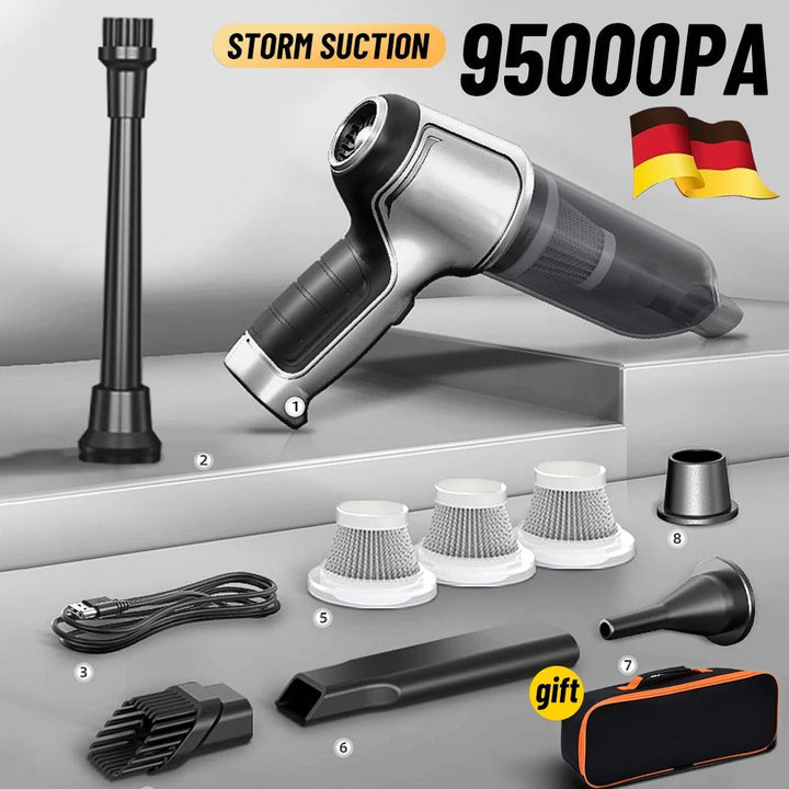 Kabelloser Auto-Staubsauger mit 95000PA Saugkraft – Leicht & Leise