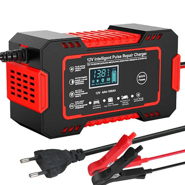 Skanto | 12V 6A Smart Auto-Batterieladegerät | Impulsreparatur, LCD-Bildschirm & Schnellladung für AGM-, Gel- & Blei-Säure-Batterien
