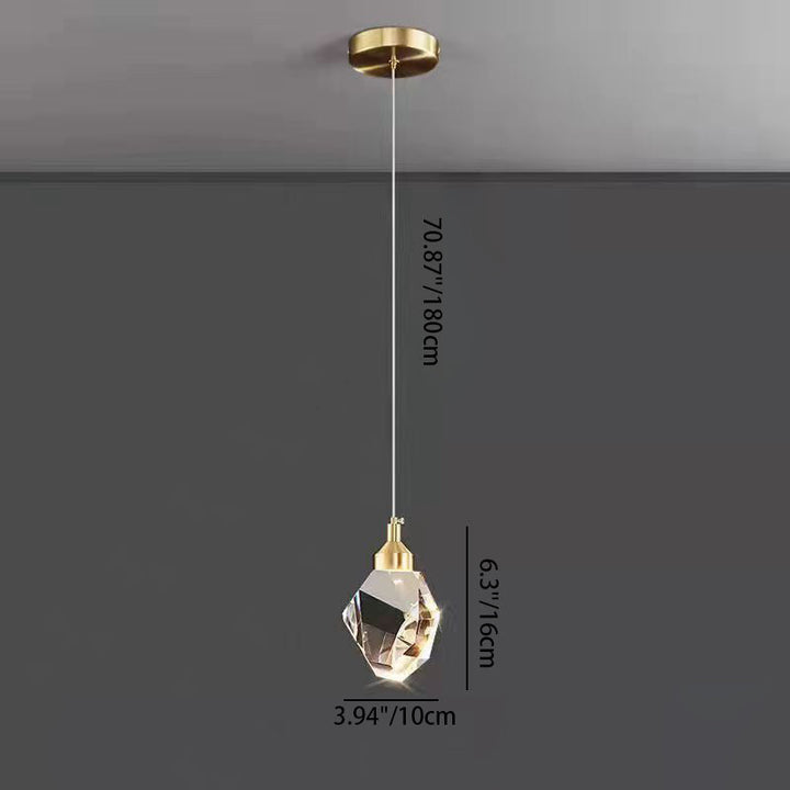 Skanto | Luxus Diamant Würfel Kristall Eisen LED Pendelleuchte für Schlafzimmer