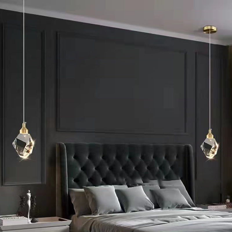 Skanto | Luxus Diamant Würfel Kristall Eisen LED Pendelleuchte für Schlafzimmer