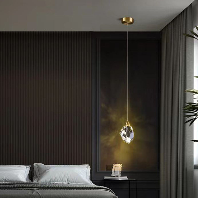 Skanto | Luxus Diamant Würfel Kristall Eisen LED Pendelleuchte für Schlafzimmer
