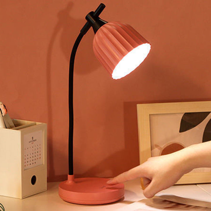 Skanto | Moderne minimalistische runde gefaltete ABS LED Tischlampe für Wohnzimmer