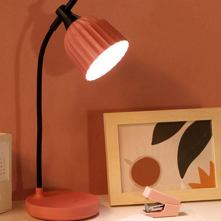 Skanto | Moderne minimalistische runde gefaltete ABS LED Tischlampe für Wohnzimmer