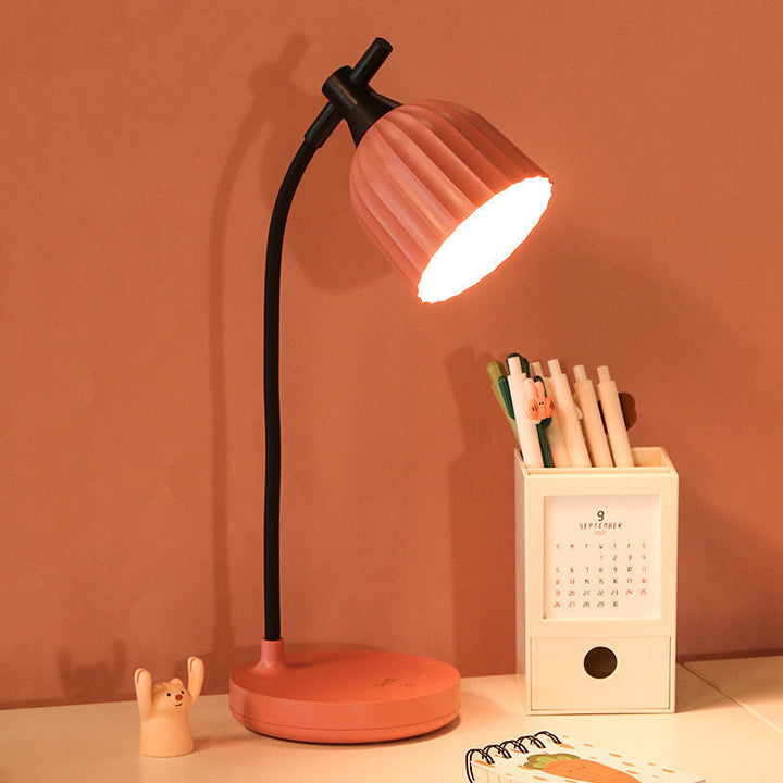 Skanto | Moderne minimalistische runde gefaltete ABS LED Tischlampe für Wohnzimmer