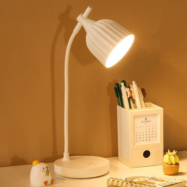 Skanto | Moderne minimalistische runde gefaltete ABS LED Tischlampe für Wohnzimmer