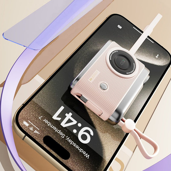 Skanto | 10000mAh kompakte tragbare Powerbank mit integrierten Kabeln