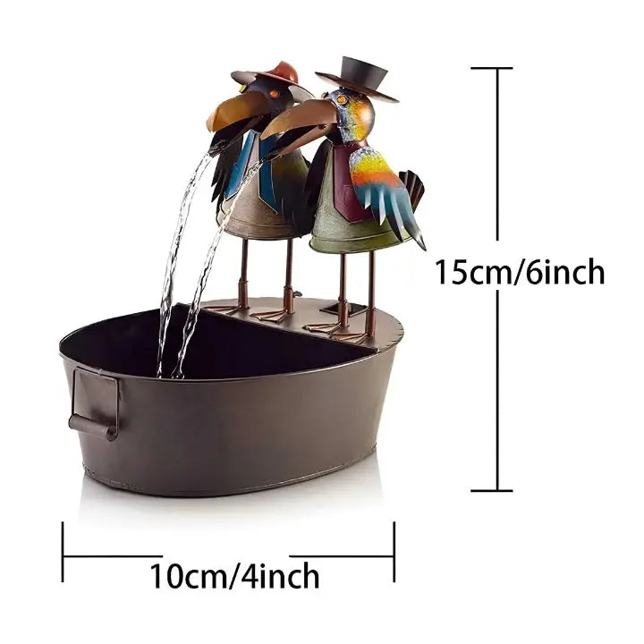 Skanto | ChirpStream | Tukan-Wasserbrunnen – Spielerische Outdoor-Gartendekoration mit fließendem Wasser
