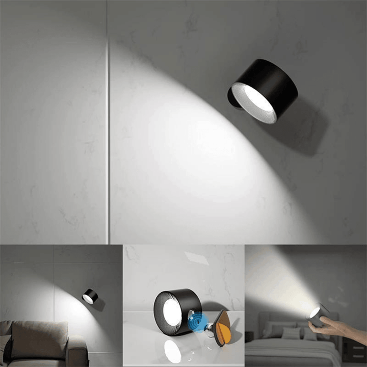 Kabellose Wandleuchte – 360° verstellbare und wiederaufladbare LED-Beleuchtung (USB)