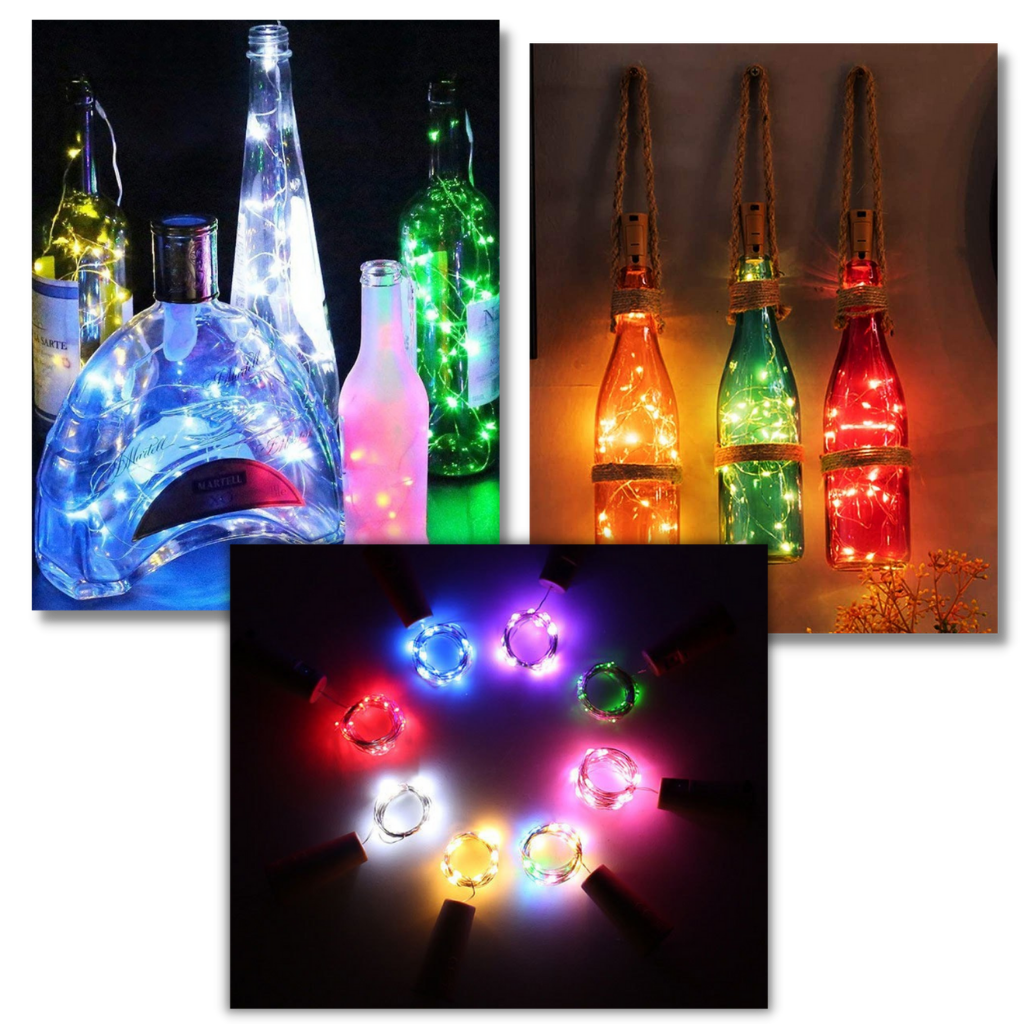 Flaschen-LED-Lichter mit Korken (3er-Pack)