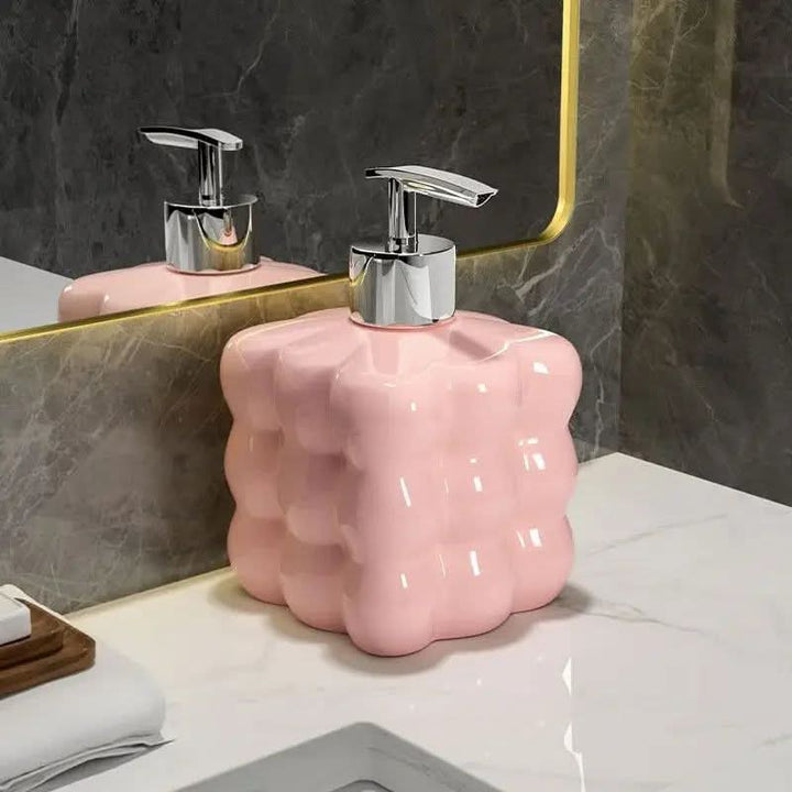 Skanto | Keramik-Seifenspender mit Blasendesign für Bad oder Küche