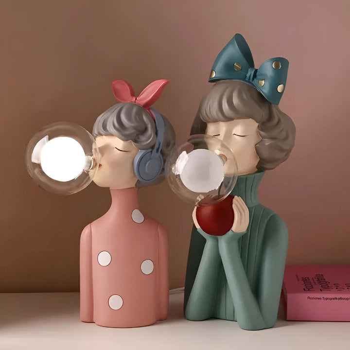 Skanto | BubbleFairies Tischlampe – Bezauberndes Quartett Cartoon-Mädchenfigur-Licht