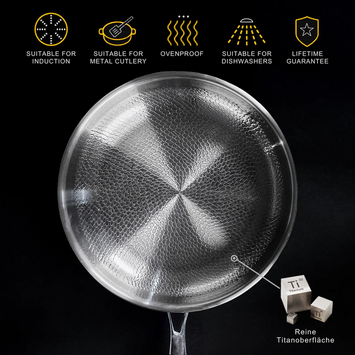 Skanto | Titan Bratpfanne | Ungiftig, natürlich antihaftbeschichtet & ideal für gesundes Kochen