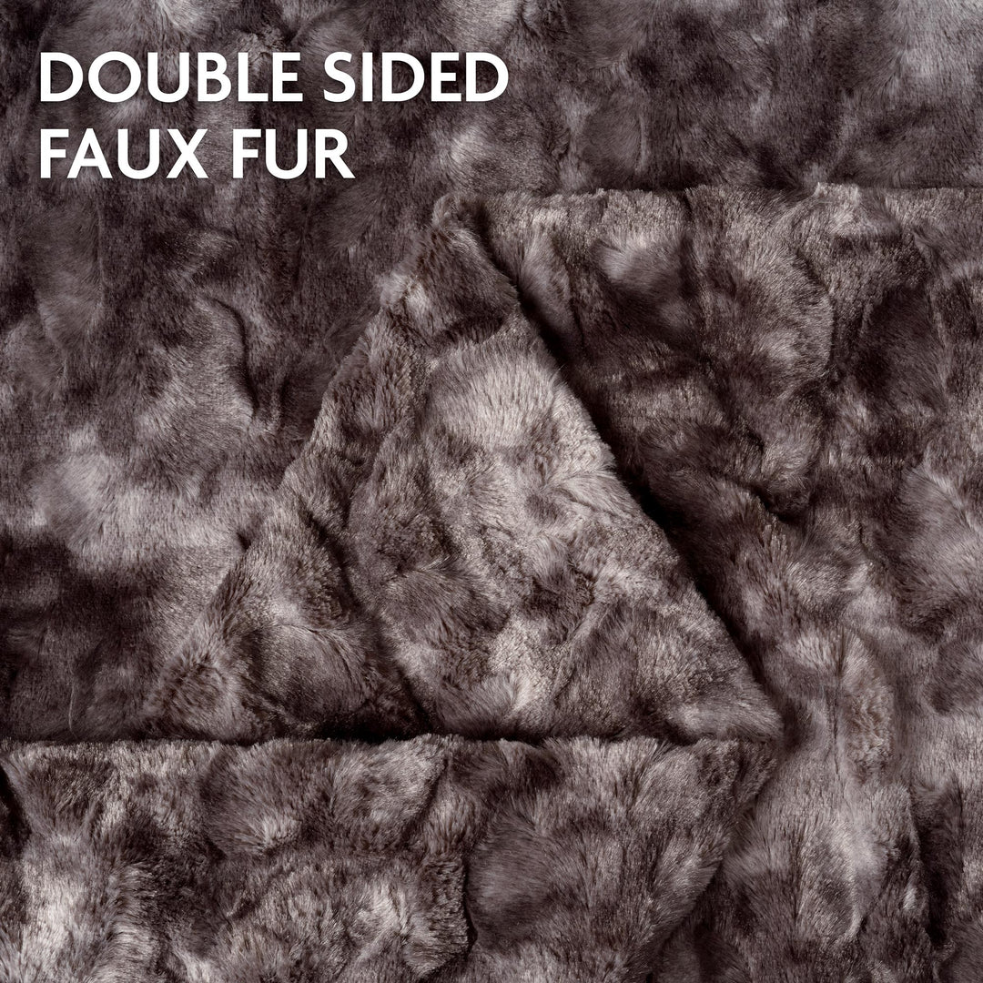Skanto | Doppelseitige Übergröße Wolfs-Kunstfell-Wohndecke