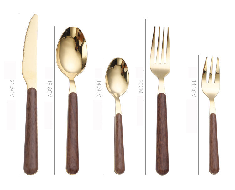 Skanto | Besteckset aus Edelstahl mit Holzmaserung