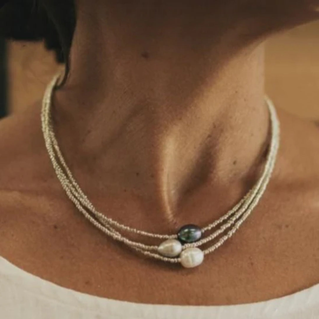 Elegante Vintage-Naturperlenkette – Elara Skanto