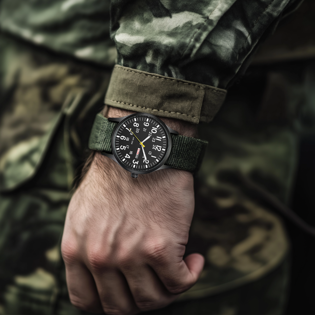 Skanto | Robuste Outdoor-Uhr für Herren – Wasserdichter Militärstil aus Edelstahl