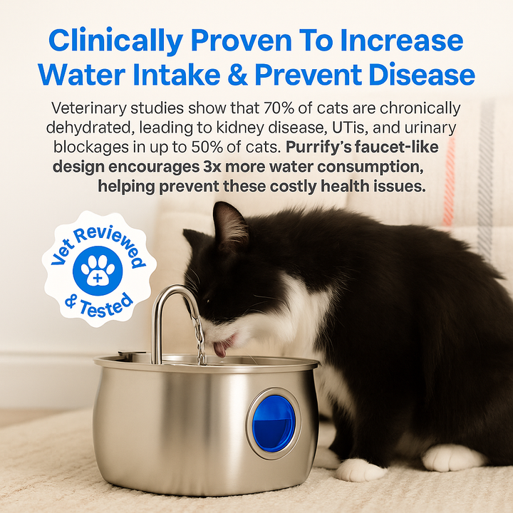 Skanto | Skanto Felindra Katzenbrunnen | Edelstahl | Fließendes Wasser für bessere Hydration | Leise & Hygienisch | 2,5 L Fassungsvermögen