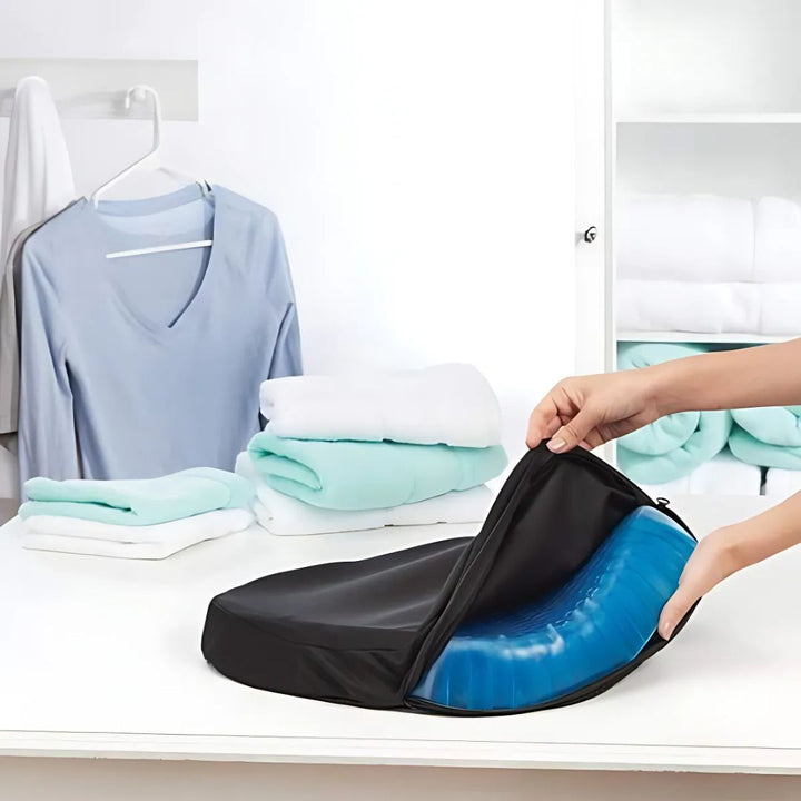 Skanto | Orthopädisches Gel-Sitzkissen | Druckentlastung, Steißbeinschmerzen & Lendenwirbelstütze für Bürostuhl, Auto & Rollstuhl