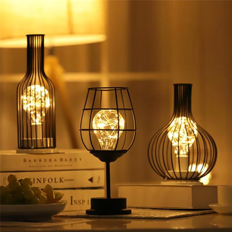 Skanto | Lumineux Kabelloses Ambiente-Lampen-Set – 3 einzigartige, von Wein inspirierte LED-Tischlampen