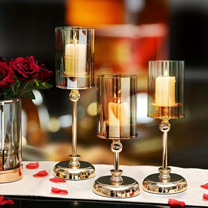 Skanto | NuptialGlow - Retro Luxe Hochzeitskerzenhalter-Set