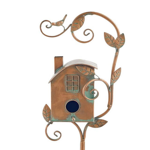 Skanto | Metall-Gartenvogelhaus-Stecker – Dekoratives Outdoor-Vogelhaus mit rustikalem Charme