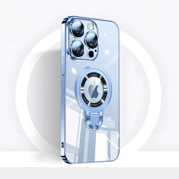 Skanto | iPhone MagSafe Serie | Transparente galvanisierte drehbare Desktop-Handyhülle