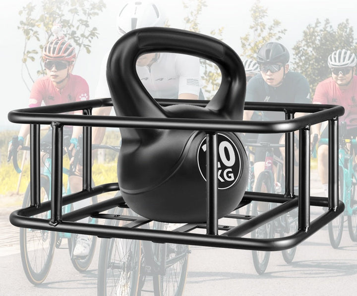 Skanto | Robuster hinterer Fahrradkorb mit Gepäckträger – Großer Metall-Fahrradträger für Einkäufe, Pendler & E-Bikes