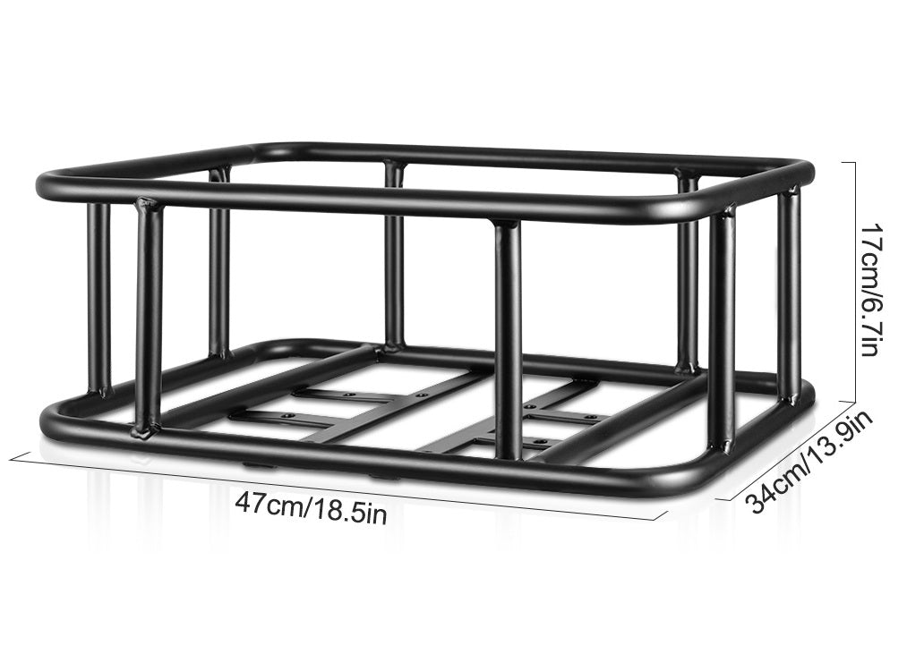 Skanto | Robuster hinterer Fahrradkorb mit Gepäckträger – Großer Metall-Fahrradträger für Einkäufe, Pendler & E-Bikes
