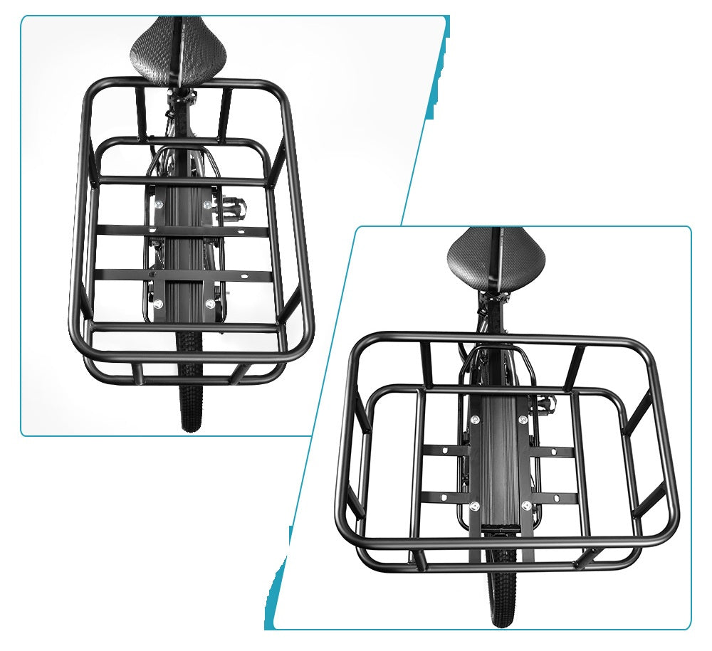 Skanto | Robuster hinterer Fahrradkorb mit Gepäckträger – Großer Metall-Fahrradträger für Einkäufe, Pendler & E-Bikes