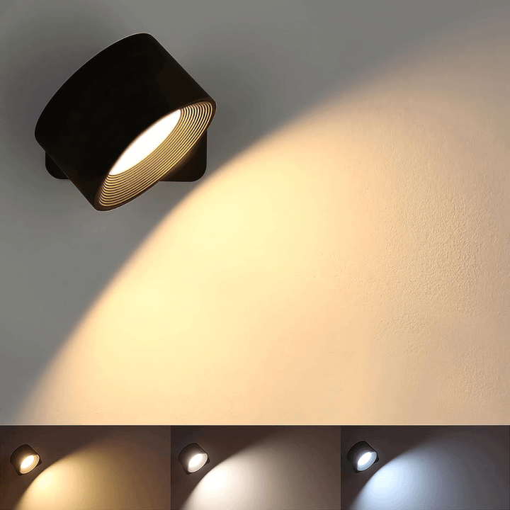 Kabellose Wandleuchte – 360° verstellbare und wiederaufladbare LED-Beleuchtung (USB)