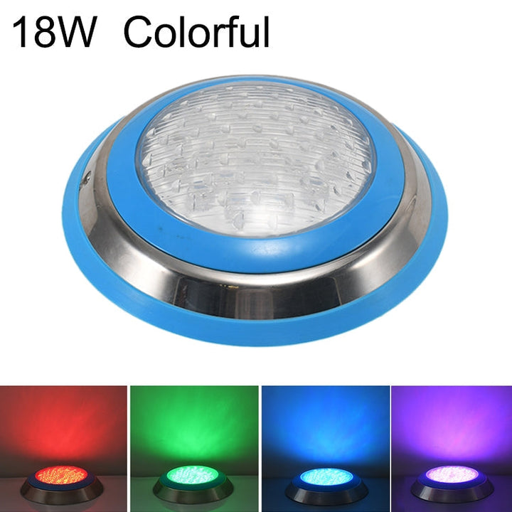 Skanto | 18W LED-Unterwasser-Schwimmbadleuchte aus Edelstahl zur Wandmontage, Landschafts-Unterwasserleuchte (Buntes Licht)