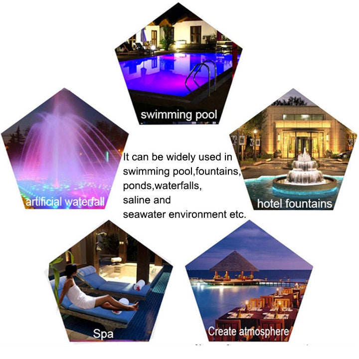 Skanto | 18W LED-Unterwasser-Schwimmbadleuchte aus Edelstahl zur Wandmontage, Landschafts-Unterwasserleuchte (Buntes Licht)