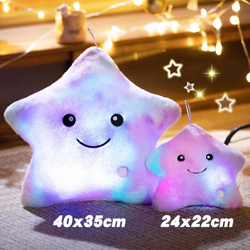 Skanto | LED Stern Plüschlicht – Weich leuchtendes Sternkissen, Plüschtier für Kinder & Heimdeko, perfektes Geburtstagsgeschenk