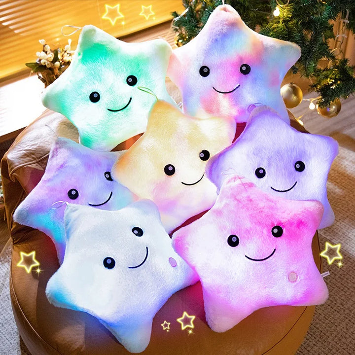 Skanto | LED Stern Plüschlicht – Weich leuchtendes Sternkissen, Plüschtier für Kinder & Heimdeko, perfektes Geburtstagsgeschenk