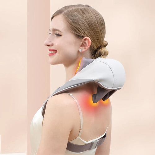 Skanto | NeckEase Smart Nacken- und Schultermassagegerät – Kabelloses Massagegerät mit Wärmetherapie