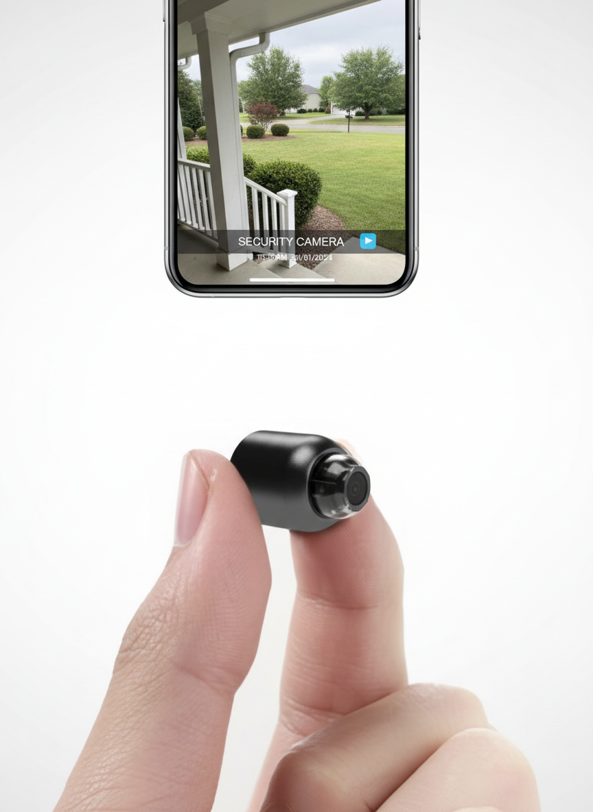 2er-Pack Mini-WiFi-Sicherheitskamera | 1080P HD, 140° Weitwinkel, Nachtsicht, Bewegungserkennung (32GB SD enthalten)