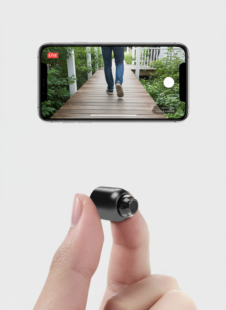 2er-Pack Mini-WiFi-Sicherheitskamera | 1080P HD, 140° Weitwinkel, Nachtsicht, Bewegungserkennung (32GB SD enthalten)
