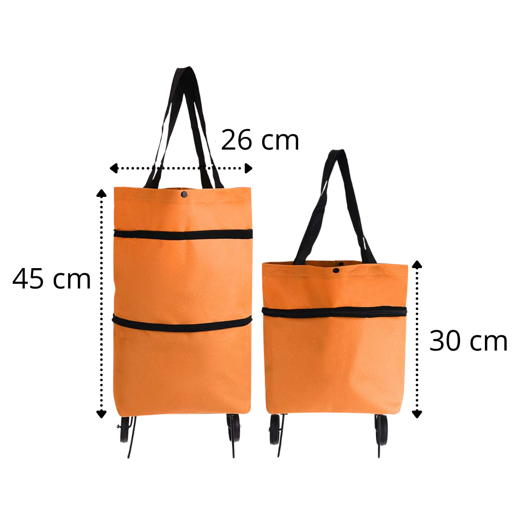 Faltbare Einkaufstasche mit Rollen 30L