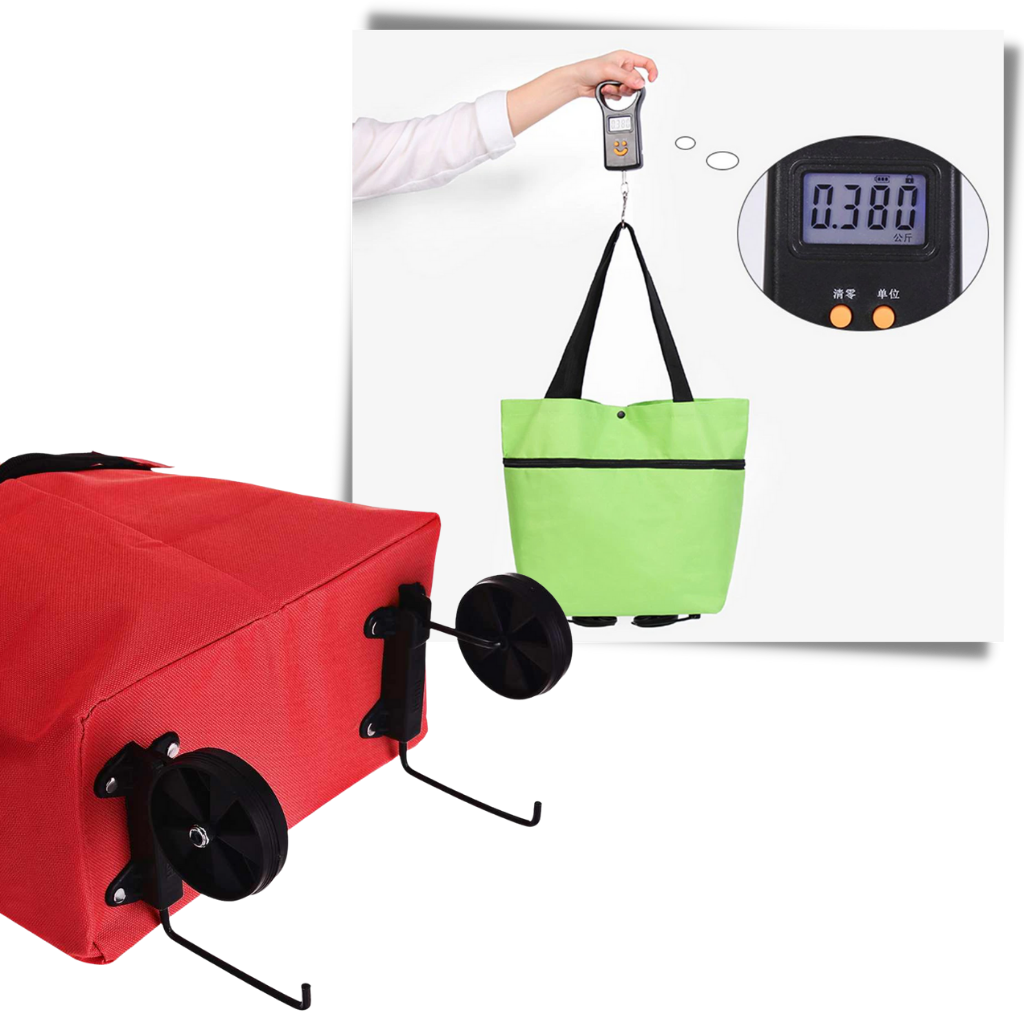 Faltbare Einkaufstasche mit Rollen 30L
