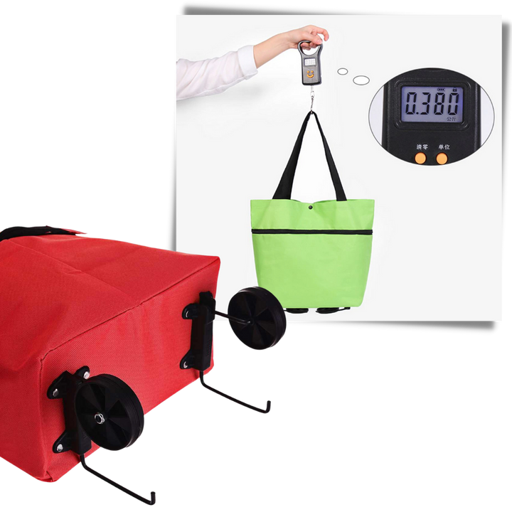 Faltbare Einkaufstasche mit Rollen 30L