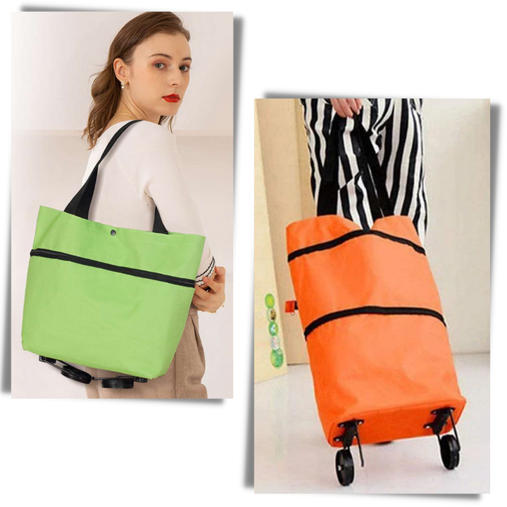 Faltbare Einkaufstasche mit Rollen 30L
