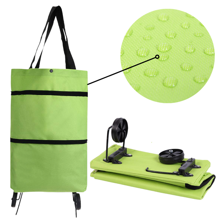 Faltbare Einkaufstasche mit Rollen 30L